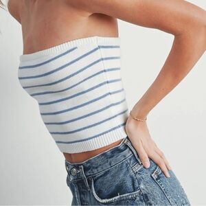 Striped Sweater Tube Top